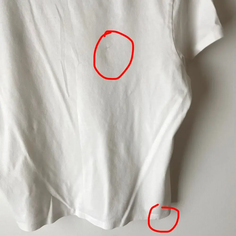 Ralph Lauren White V-Neck Tee Size Large